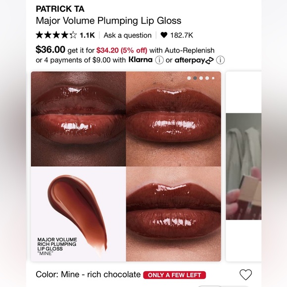 Brand new Patrick Ta plumping gloss in the shade mine - Picture 2 of 5